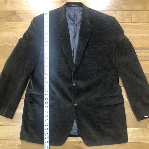 NWOT Lauren Ralph Lauren 100% Cotton Dark Brown Corduroy Sport Coat Size 44L - Picture 6 of 11